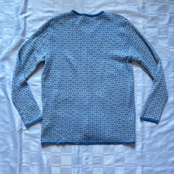 TULLAH Snowflake Print Buttoned Merino Wool Cardigan Sweater - Picture 11 of 12